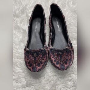 Lucky Brand Flats 7.5 Emmie Ballet Multi-colored Paisley